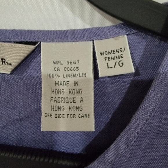 Vtg AKA Eddie Bauer 100% Linen Top Button Front Minimalist Lagenlook - Picture 3 of 12